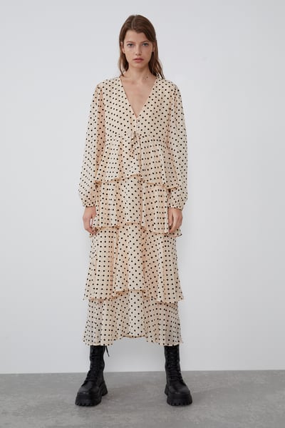 midi dress polka dot zara - Shoppics.com